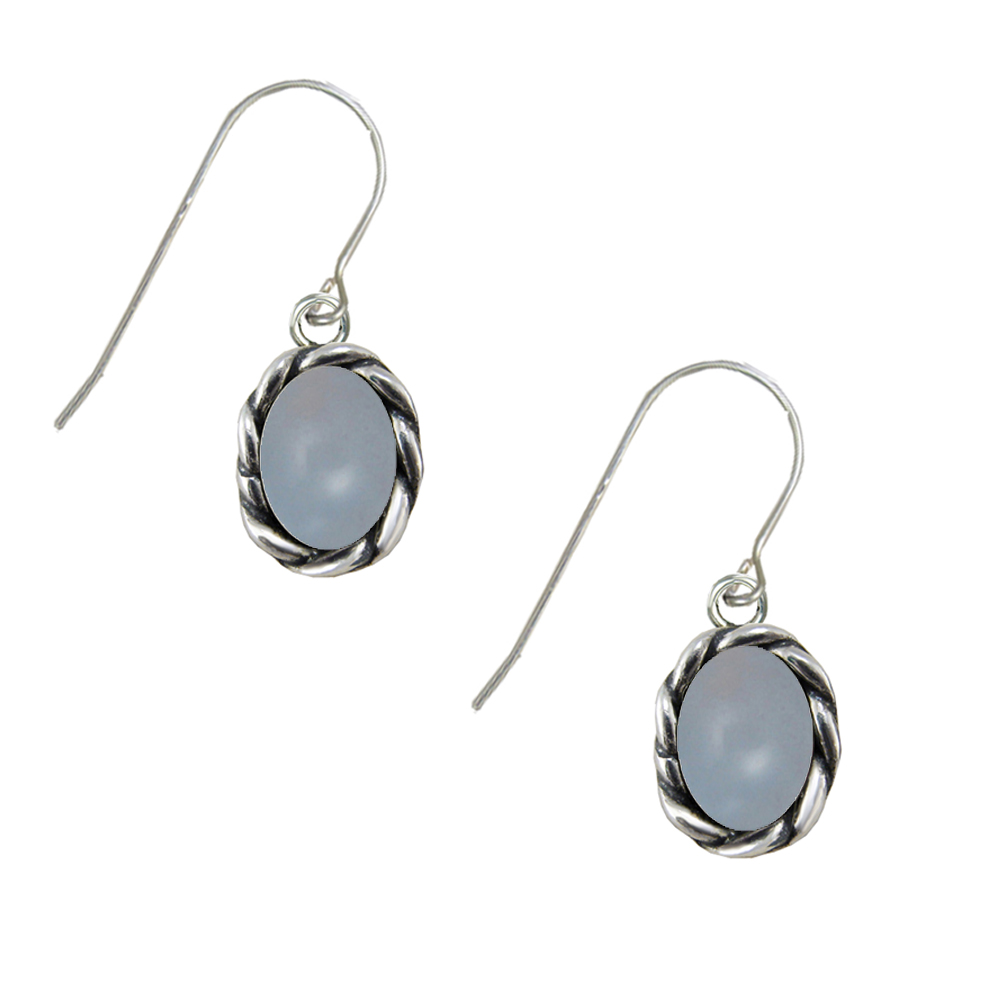 Sterling Silver Little Chalcedony Gemstone Drop Dangle Earrings Sterling Silver Little Chalcedony Gemstone Drop Dangle Earrings